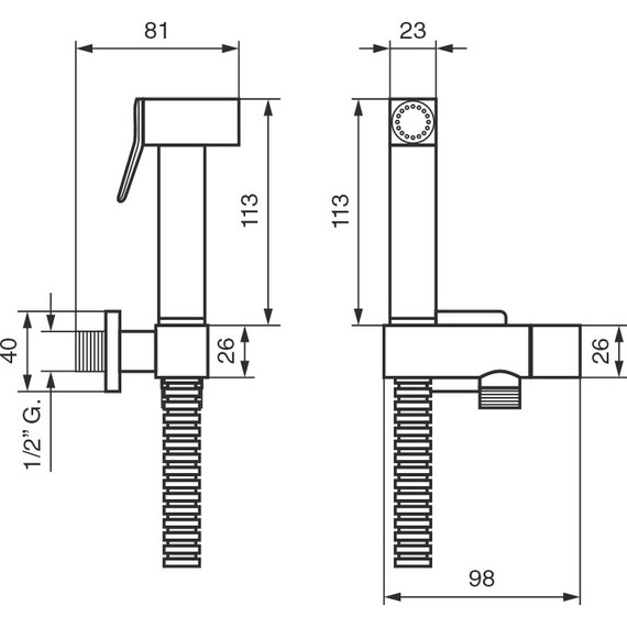 Набор для гигиенического душа Emmevi CR133 без смесителя (на 1 воду) - фото 2