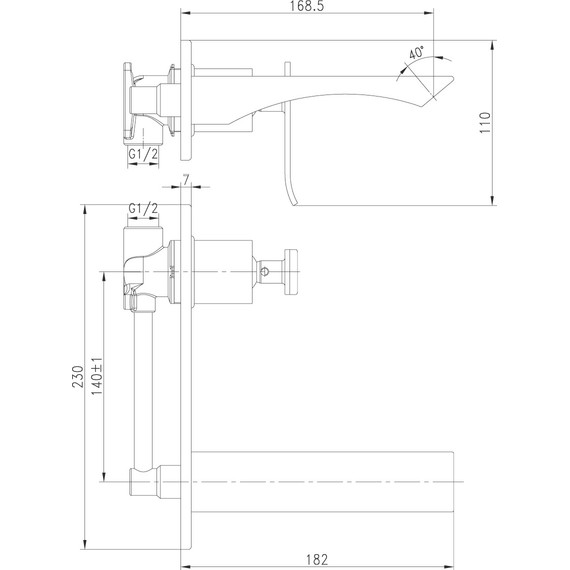 Смеситель для раковины настенный Lemark Contest LM5826CW, хром/белый - фото 3