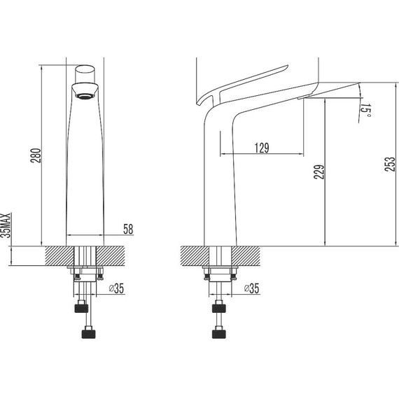 Смеситель для раковины высокий Lemark Melange LM4909CW, хром/белый - фото 10