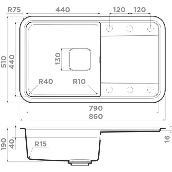 Кухонная мойка Omoikiri Tasogare 86-DC 4993468, тёмный шоколад, Цвет производителя: тёмный шоколад - фото 3