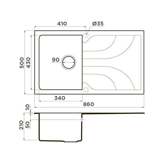 Кухонная мойка Omoikiri Yasugata 86-DC 4993872, тёмный шоколад - фото 3