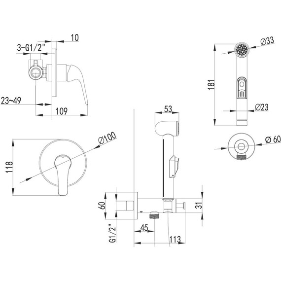Набор для гигиенического душа Lemark Plus Advance LM1219C - фото 3