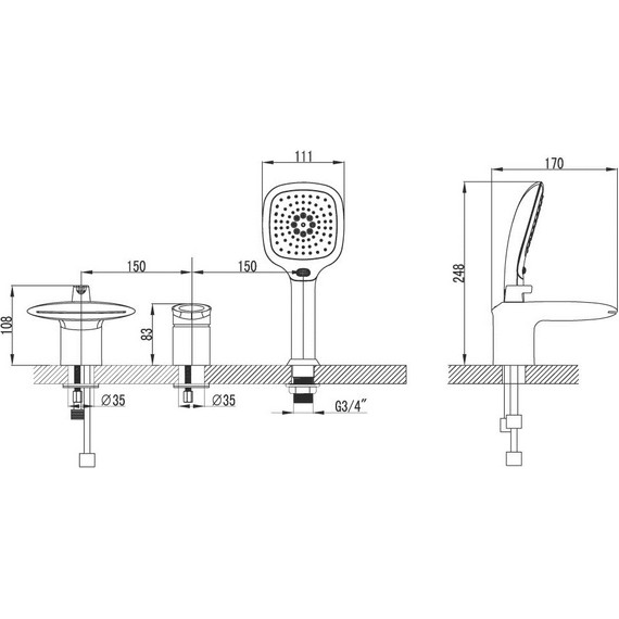 Смеситель для ванны Lemark Status LM4445C - фото, картинка 3 Смеситель для ванны Lemark Status LM4445C - фото 3