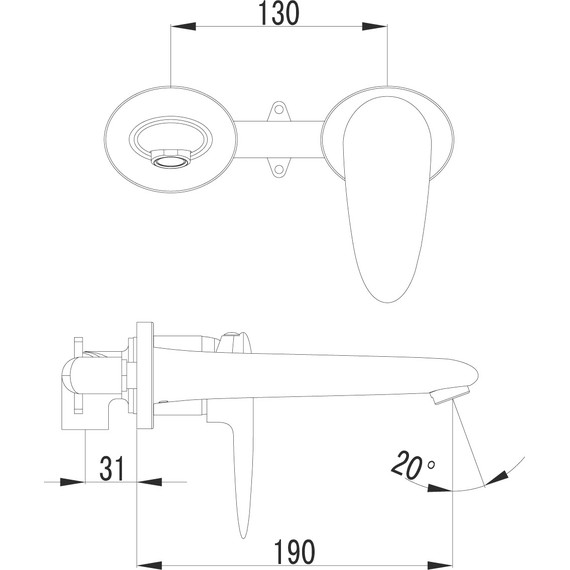 Смеситель для раковины настенный Lemark Status LM4426C - фото 3
