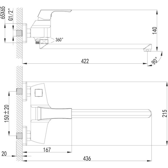 Смеситель для ванны Lemark Unit LM4517C - фото, картинка 6 Смеситель для ванны Lemark Unit LM4517C - фото 6