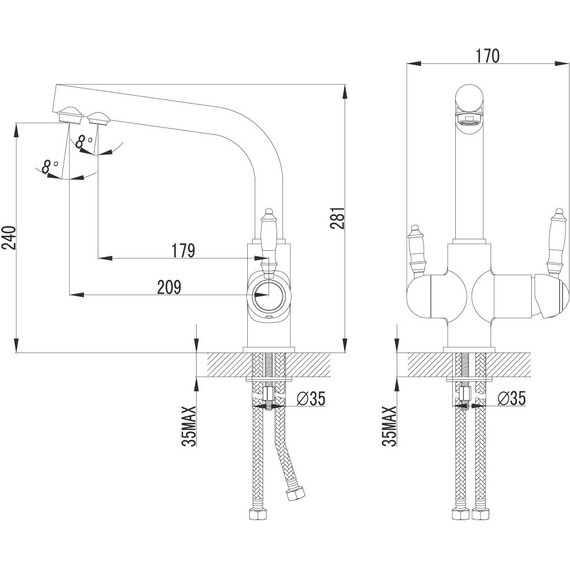 Смеситель для кухни Lemark Villa LM4861B, бронза - фото 8
