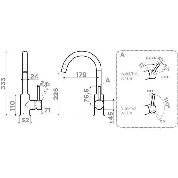 Смеситель для кухни Omoikiri Shinagawa 2 PLUS C 4994338, хром - фото 2