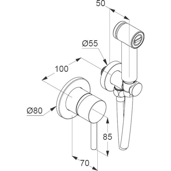 Набор для гигиенического душа Kludi Bozz 389980576 - фото 2