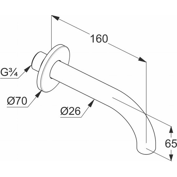 Излив для ванны Kludi Bozz 3850539, черный - фото 2