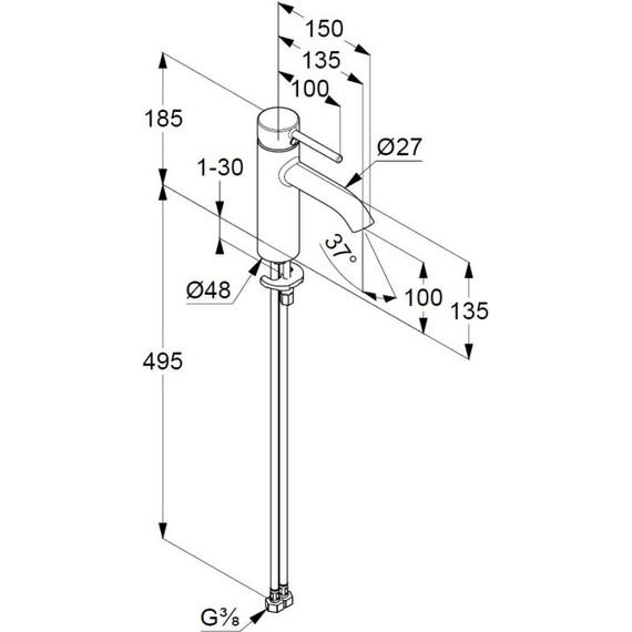 Смеситель для раковины Kludi Bozz 382823976, черный - фото 3