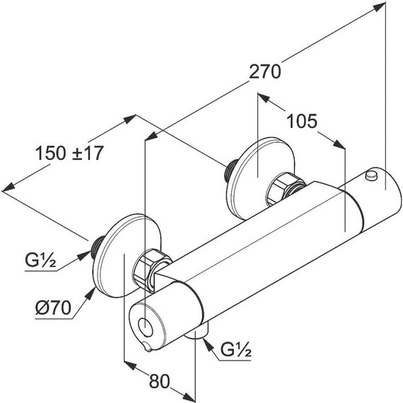 Смеситель для душа с термостатом Kludi Basic 350020538 - фото 2