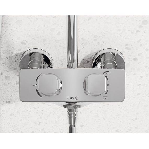 Душевая стойка с термостатом Kludi Cockpit Explorer 8005005-00 - фото, картинка 4 Душевая стойка с термостатом Kludi Cockpit Explorer 8005005-00 - фото 4