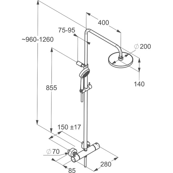 Душевая стойка с термостатом Kludi Logo 6809505-00 - фото, картинка 3 Душевая стойка с термостатом Kludi Logo 6809505-00 - фото 3