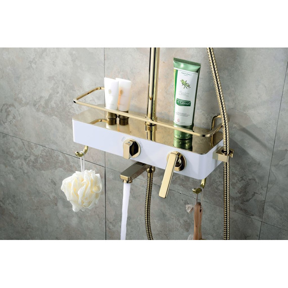 Душевая стойка Lemark Mista LM6462WG, белый/золото - фото 5