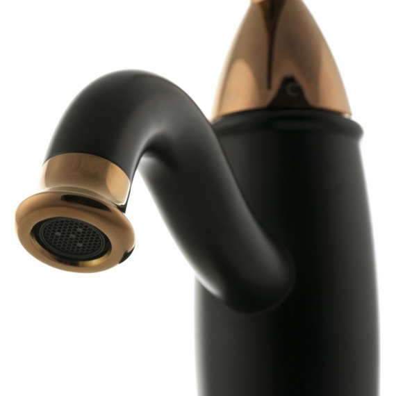 Смеситель для раковины Lemark Prime LM6106BRG, черный/розовое золото - фото 2