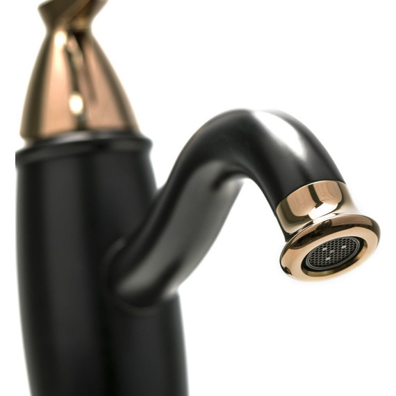 Смеситель для раковины Lemark Prime LM6106BRG, черный/розовое золото - фото 3