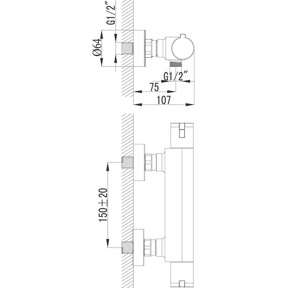 Смеситель для душа с термостатом Lemark Yeti LM7833C - фото 3