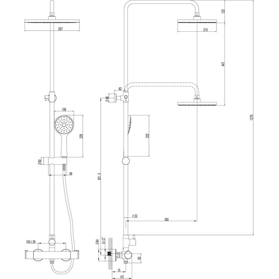 Душевая стойка с термостатом Lemark Yeti LM7860C - фото 3