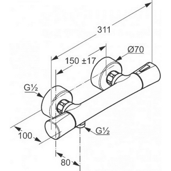 Смеситель для душа с термостатом Kludi Zenta 351000538 - фото 4