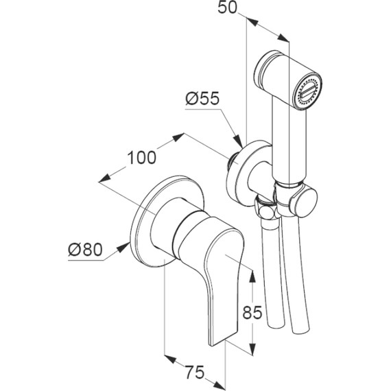 Набор для гигиенического душа Kludi Zenta SL 489980565 - фото 2