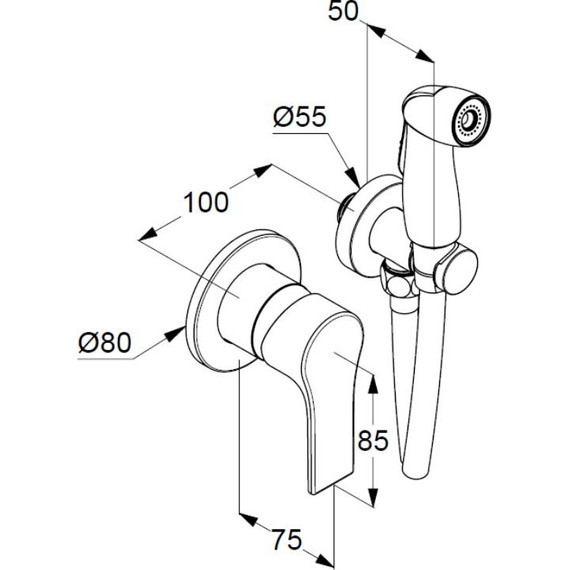 Набор для гигиенического душа Kludi Zenta SL 489990565 - фото 2
