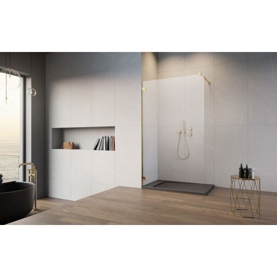 Душевая перегородка Radaway Essenza Pro 8 Gold Walk-in 155х200 см 1012155-09-01 (стекло 8 мм), золото/прозрачное - фото 3
