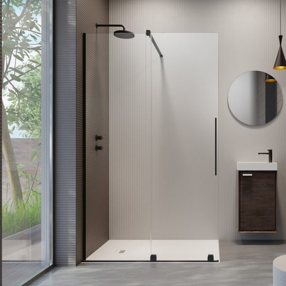 Душевая перегородка Radaway Furo Black Walk-in 160х200 см 10106838-54-01L (стекло 8 мм), черный/прозрачное - фото 