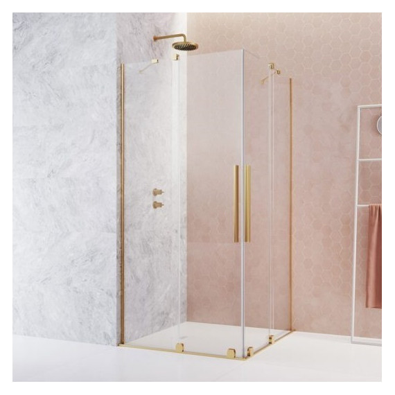 Душевое ограждение Radaway Furo Gold KDD 90х90 см (стекло 8 мм), золото/прозрачное - фото 