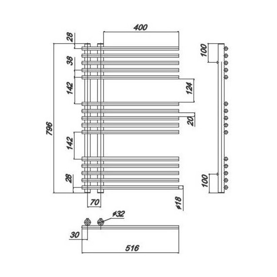 Полотенцесушитель водяной Ravak Style П15 70х800 мм X04000083671 - фото 3