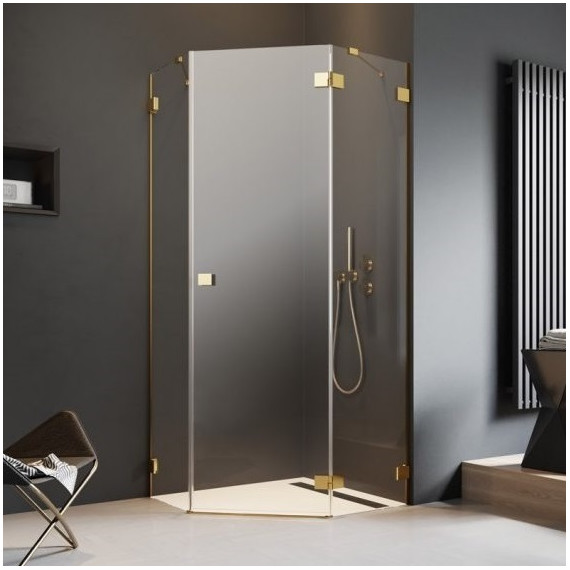 Душевое ограждение Radaway Essenza Pro Gold PTJ 90х100 см R, золото/прозрачное - фото 