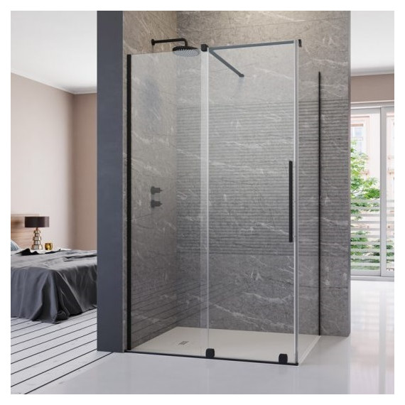 Душевое ограждение Radaway Furo Black KDJ 120х90 см L (стекло 8 мм), черный/прозрачное - фото 