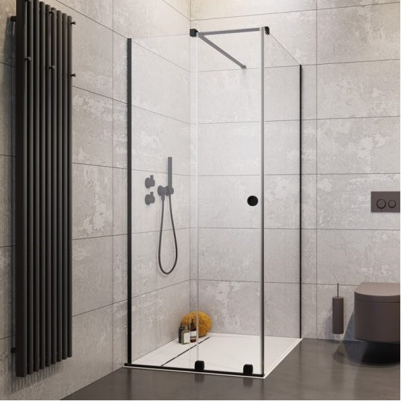 Душевое ограждение Radaway Furo Black KDJ RH 90х120 см L (стекло 8 мм), черный/прозрачное - фото 