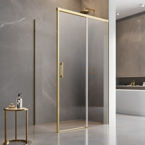 Душевое ограждение Radaway Idea Gold KDJ 120х90 см R, золото/прозрачное - фото 