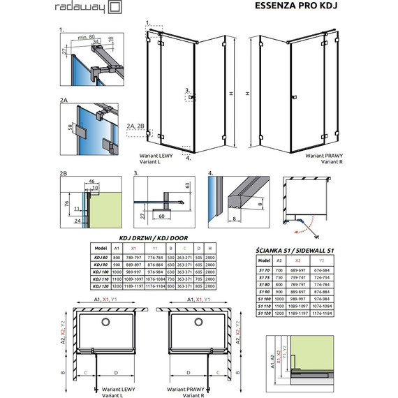 Душевое ограждение Radaway Essenza Pro White KDJ 100х70 см R, белый/прозрачное - фото 8