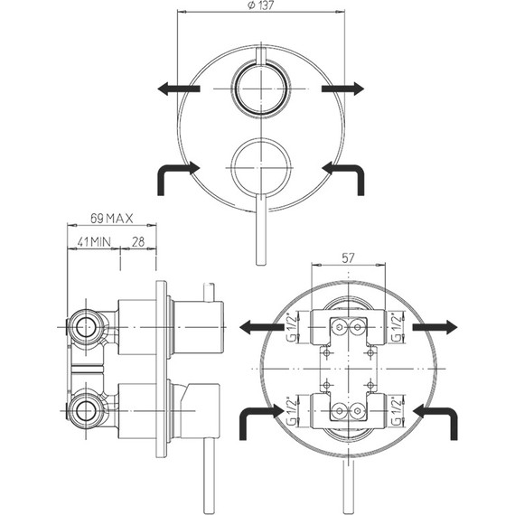 Смеситель для ванны Paini Cox 78PZ6911, черный - фото 4