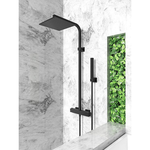 Душевая стойка с термостатом Paini Dax-R 84PZ689TH, черный матовый - фото 2