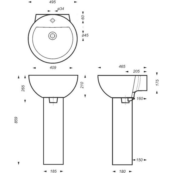 Умывальник Sanita Luxe Art Luxe 50 см WB.PD/Art/50-C/WHT.G/S1 - фото, картинка 10 Умывальник Sanita Luxe Art Luxe 50 см WB.PD/Art/50-C/WHT.G/S1 - фото 10