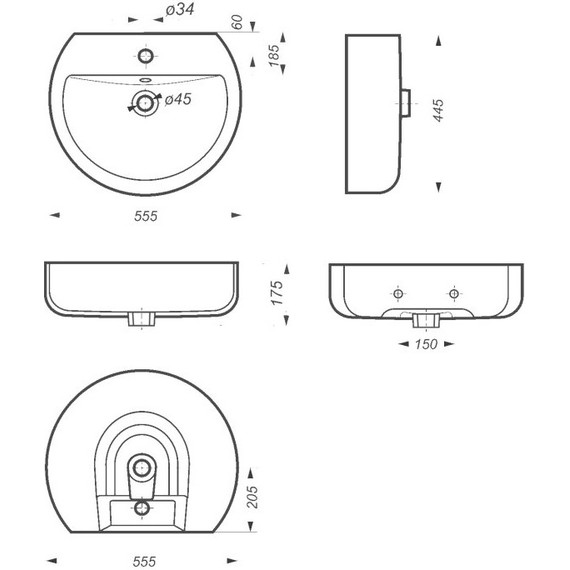 Умывальник Sanita Luxe BEST 55 см WB.PD/Best/55-C/WHT.G/S1 - фото, картинка 8 Умывальник Sanita Luxe BEST 55 см WB.PD/Best/55-C/WHT.G/S1 - фото 8