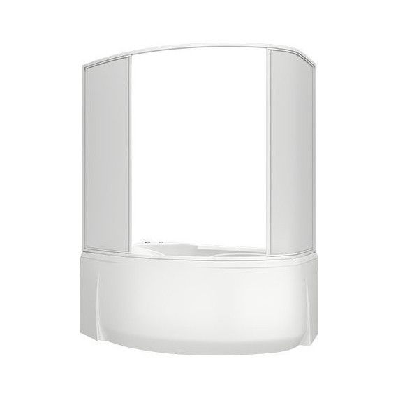 Шторка для ванны Bas Флорида 1600х1450 мм, белый/матовое (пластик) - фото 2