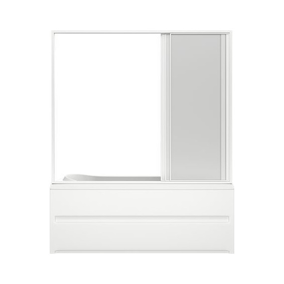 Шторка для ванны Bas Стайл/Мальдива 1600х1450 мм, белый/матовое (стекло) - фото, картинка 2 Шторка для ванны Bas Стайл/Мальдива 1600х1450 мм, белый/матовое (стекло) - фото 2