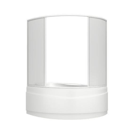 Шторка для ванны Bas Вектра 1500х1450 мм, белый/матовое (пластик) - фото, картинка 2 Шторка для ванны Bas Вектра 1500х1450 мм, белый/матовое (пластик) - фото 2