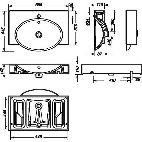 Раковина Sanita Luxe INFINITY 65 см WB.FN/Infinity/65-C/WHT.G/S1 - фото 11