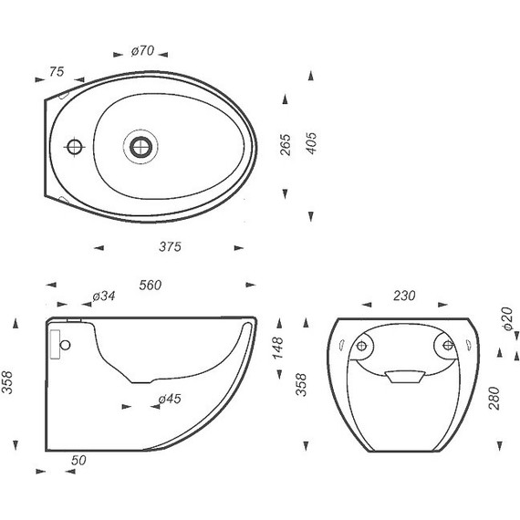 Биде подвесное Sanita Luxe Ringo BD.WH/Ringo/C/WHT.G/S1 - фото 10