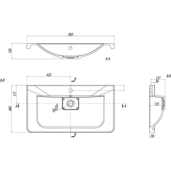 Раковина врезная на столешницу Акватон Шерилл 85 см 1A71443KSH010 - фото 4