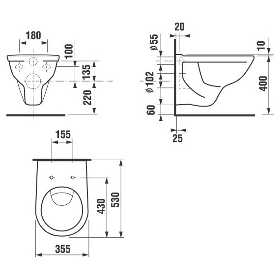 Унитаз подвесной безободковый Jika Dino 8.2137.7.000.000.1 - фото 2