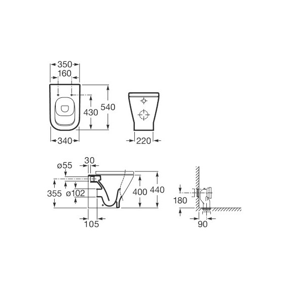 Инсталляция с приставным унитазом Roca The Gap 893109000 - фото 3