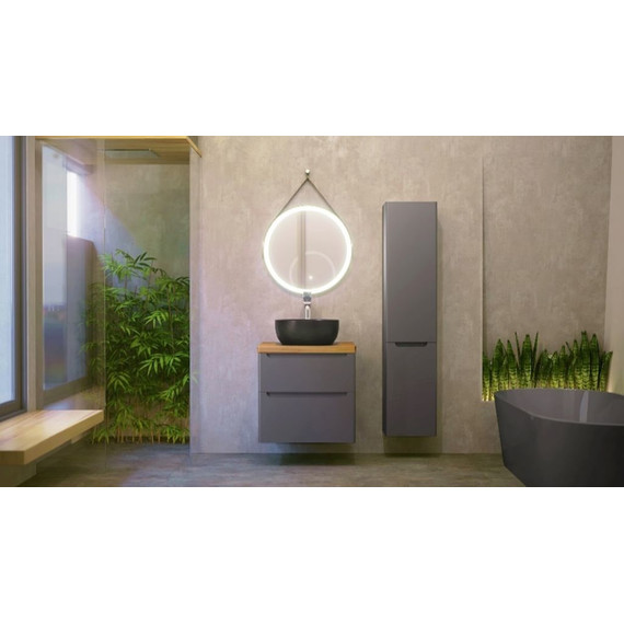 Пенал подвесной Jorno Wood 33 см Wood.04.150/P/GR, серый - фото 3