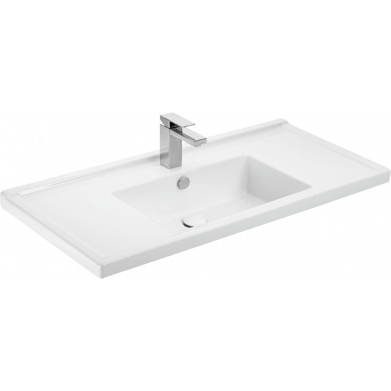 Тумба напольная с раковиной Azario Elegant 100 см, белый - фото, картинка 2 Тумба напольная с раковиной Azario Elegant 100 см, белый - фото 2