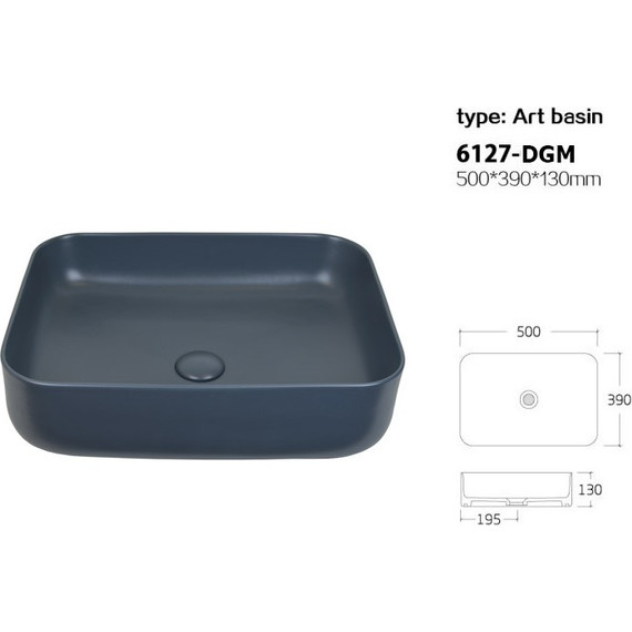 Раковина-чаша Bronze de Luxe Scandi 50 см 6127-DGM, темно-серый - фото 6