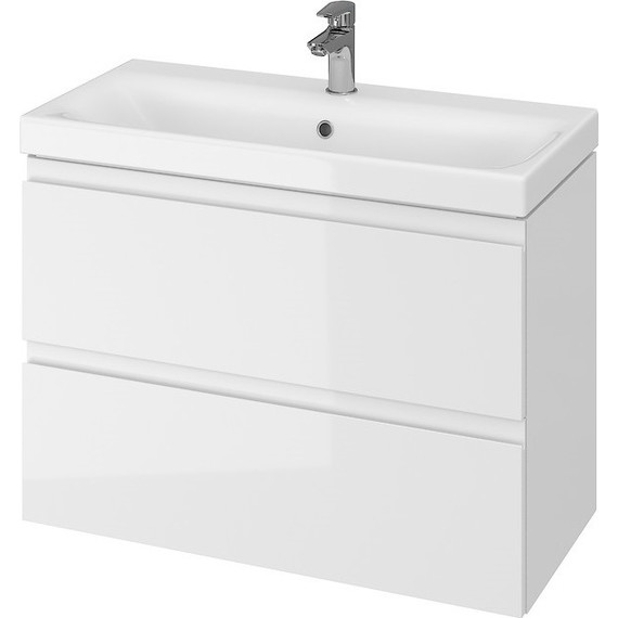Тумба подвесная с раковиной Cersanit Moduo Slim 80 см SB-SZ-MOD-MO80Sl/Wh, белый - фото 